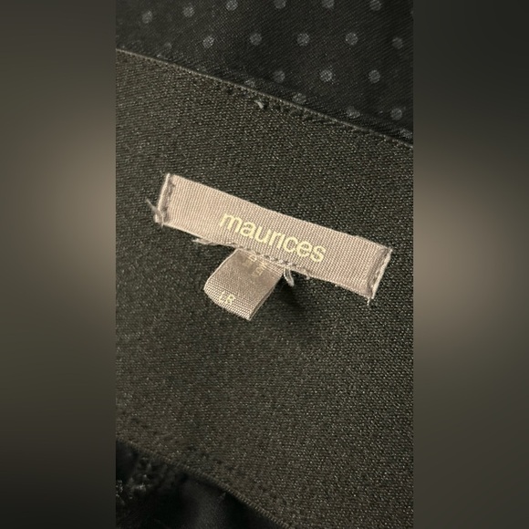 Maurices Black Polka Dot Pattern Cropped Pants Size Large Regular - Picture 5 of 6